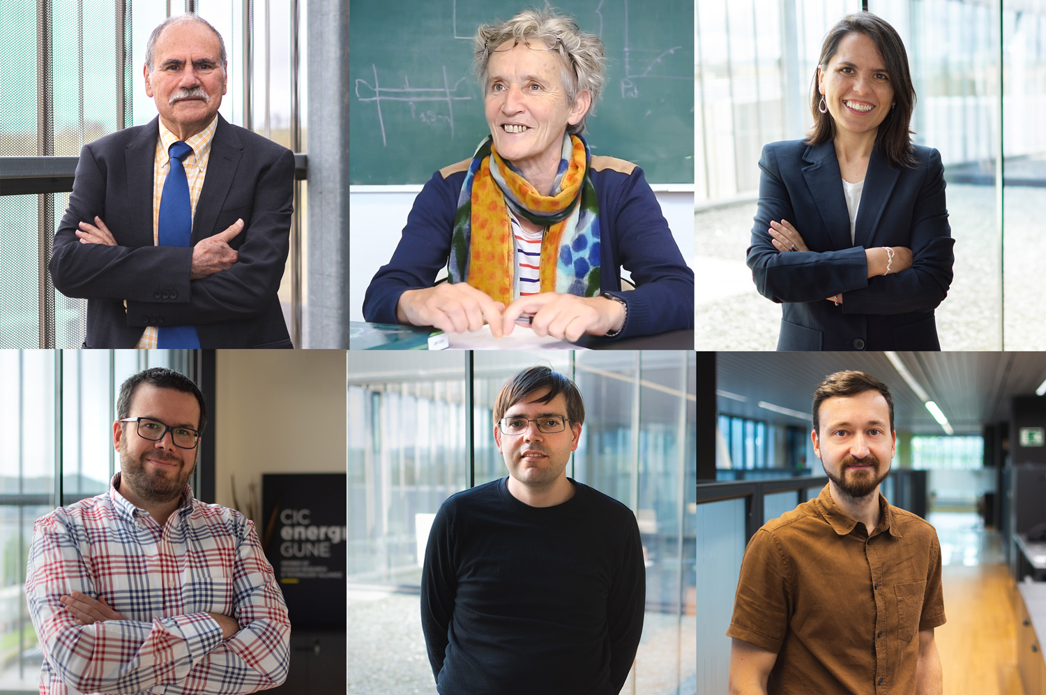 Imagen de los seis investigadores de CIC energiGUNE listados en el ranking de los científicos más influyentes del mundo, según la prestigiosa Universidad de Stanford.